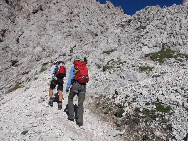Christoph und Susanne zwischen Wasserrinnental und Sas-Rigais-Klettersteig (11. Aug.)