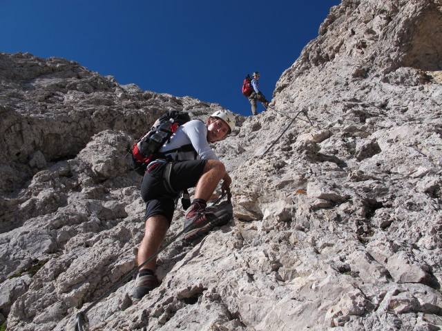 Sas-Rigais-Klettersteig: Christoph und Susanne im Ostanstieg (11. Aug.)
