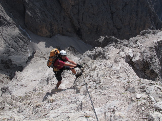 Sas-Rigais-Klettersteig: Gudrun im S&uuml;dwestanstieg (11. Aug.)