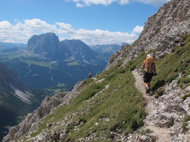 Sas-Rigais-Klettersteig: Susanne, Christoph und Gudrun im Villn&ouml;&szlig;er Einstieg (11. Aug.)