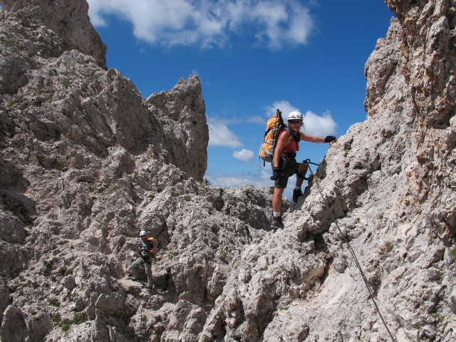 Sas-Rigais-Klettersteig: Christoph und Gudrun im Villn&ouml;&szlig;er Einstieg (11. Aug.)