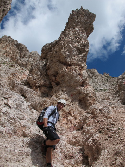 Sas-Rigais-Klettersteig: Christoph im Villn&ouml;&szlig;er Einstieg (11. Aug.)