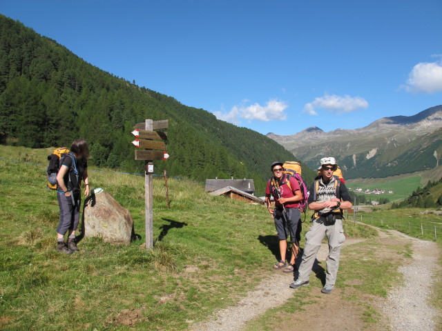 Irene, Gudrun und Christoph auf der Melagalm, 1.970 m (15. Aug.)