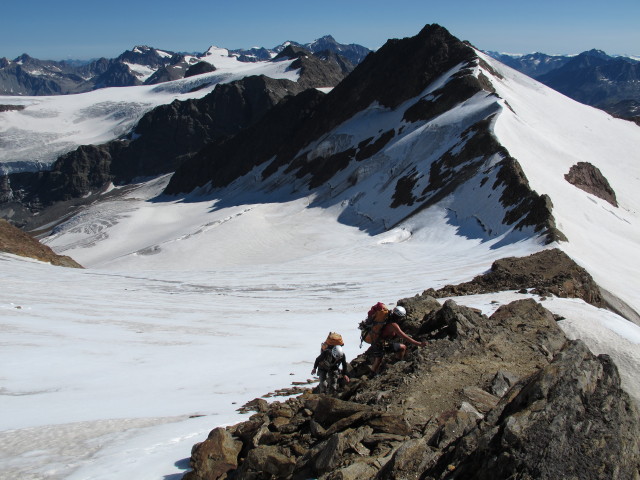 Christoph und Gudrun am Ostgrat der Wei&szlig;kugel (16. Aug.)