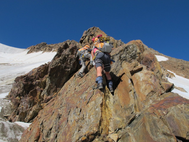 Christoph und Gudrun am Ostgrat der Wei&szlig;kugel (16. Aug.)