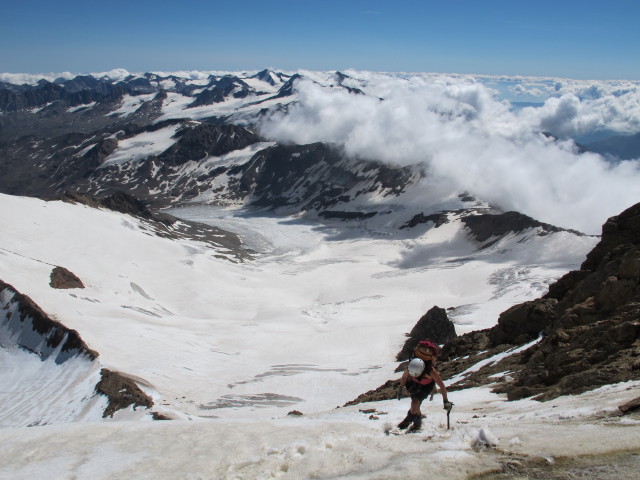 Gudrun am Ostgrat der Weißkugel (16. Aug.)