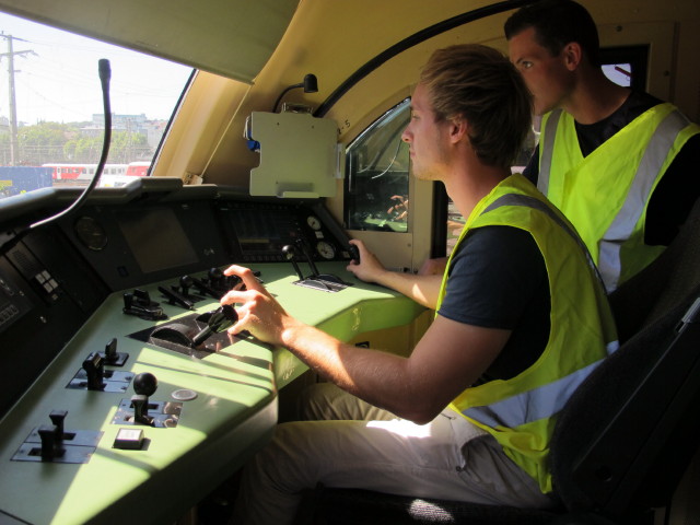 David in der 1016 012 am &Ouml;BB-Standort Linz (5. Sept.)