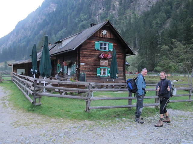 Erich und J&ouml;rg bei der Breitlahnh&uuml;tte, 1.070 m (7. Sept.)