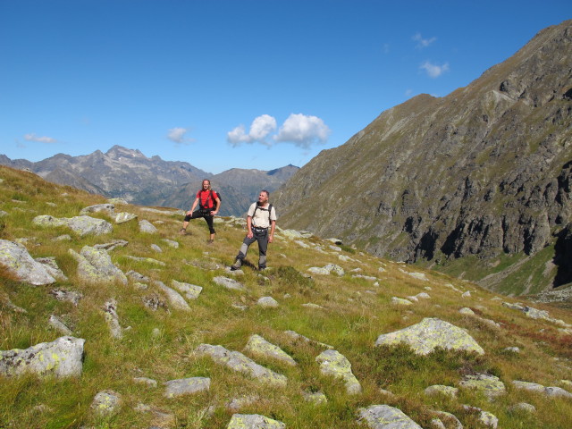 J&ouml;rg und Erich zwischen Innerer Neualm und H&uuml;ttkar (7. Sept.)