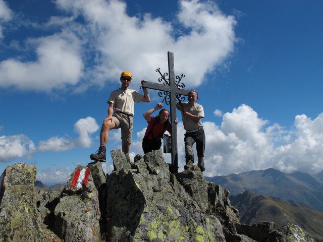 Ich, J&ouml;rg und Erich am Predigtstuhl, 2.543 m (7. Sept.)