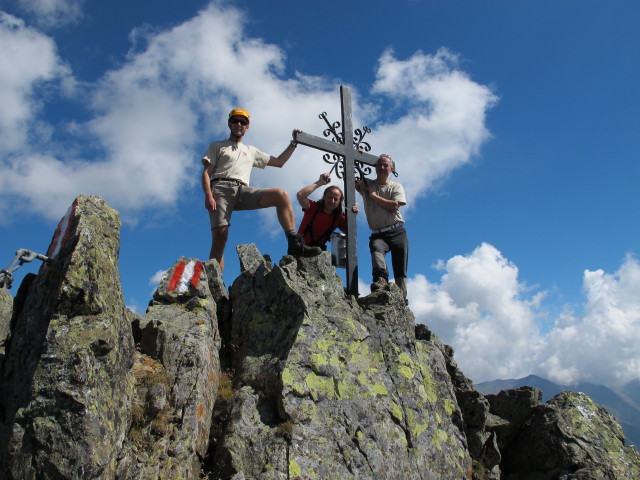 Ich, J&ouml;rg und Erich am Predigtstuhl, 2.543 m (7. Sept.)