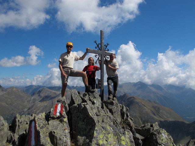 Ich, J&ouml;rg und Erich am Predigtstuhl, 2.543 m (7. Sept.)