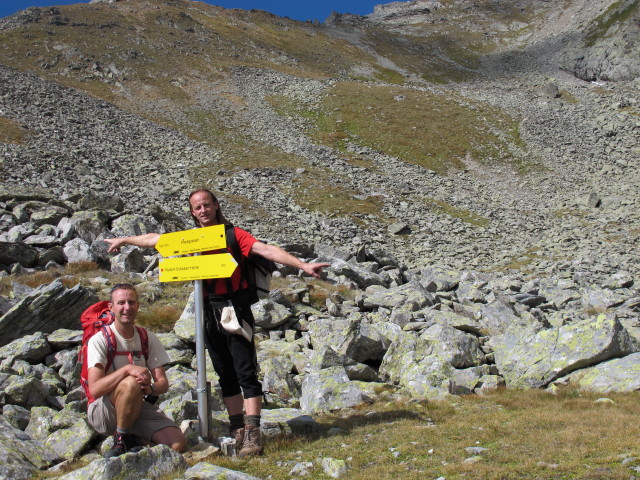 Ich und J&ouml;rg zwischen Predigtstuhl und Hinterkarscharte (7. Sept.)