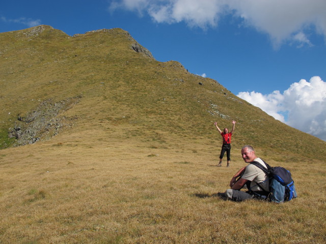 J&ouml;rg und Erich zwischen Predigtstuhl und Hinterkarscharte (7. Sept.)