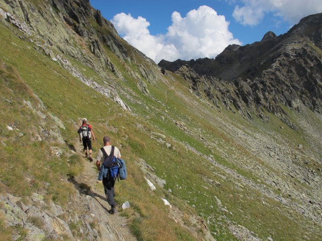 J&ouml;rg und Erich zwischen Predigtstuhl und Hinterkarscharte (7. Sept.)