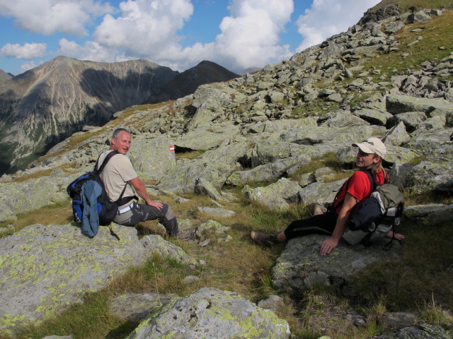 Erich und J&ouml;rg zwischen Hinterkarscharte und Hubenbauert&ouml;rl (7. Sept.)
