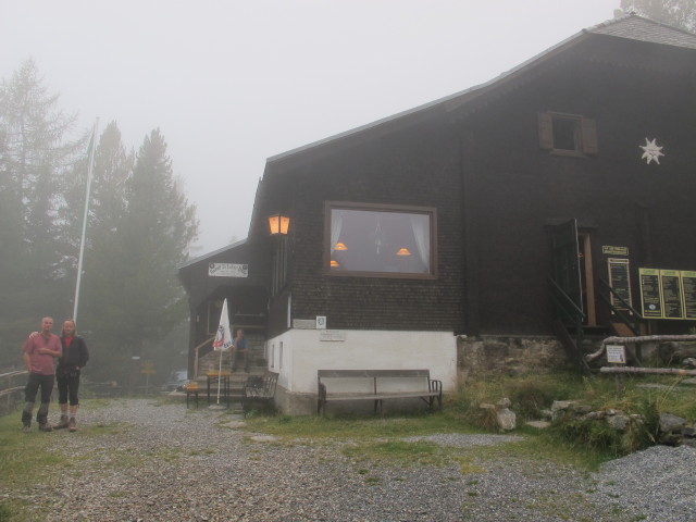 Erich und J&ouml;rg bei der Rudolf-Schober-H&uuml;tte, 1.667 m (8. Sept.)