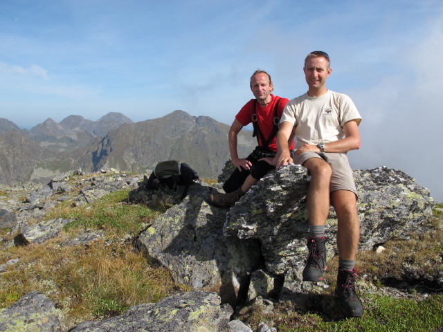 J&ouml;rg und ich am Dachleiteck, 2.463 m (8. Sept.)