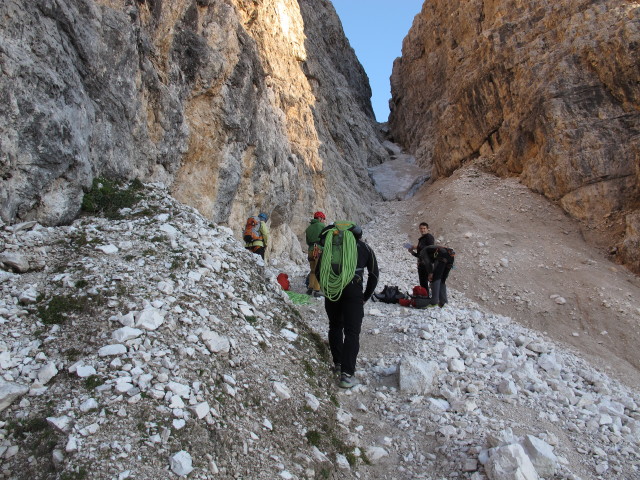 Gro&szlig;e Zinne-Normalweg: Anseilplatz (21. Sept.)