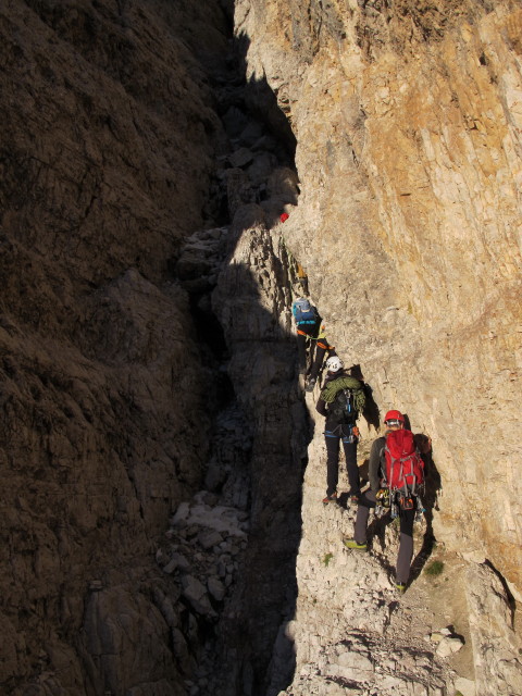 Große Zinne-Normalweg: zwischen Einstieg und 1. Scharte (21. Sept.)