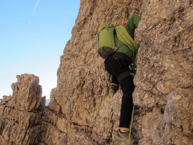 Gro&szlig;e Zinne-Normalweg: Herbert zwischen Einstieg und 1. Scharte (21. Sept.)