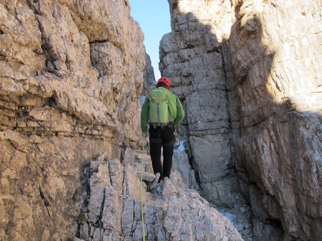 Gro&szlig;e Zinne-Normalweg: Herbert zwischen Einstieg und 1. Scharte (21. Sept.)