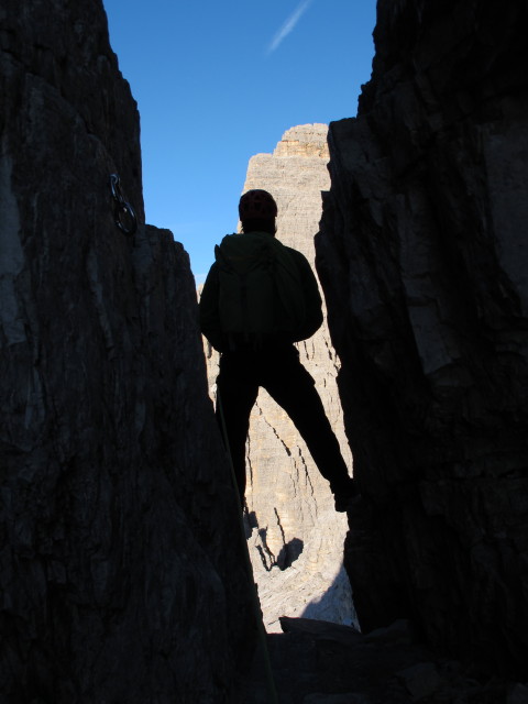 Gro&szlig;e Zinne-Normalweg: Herbert in der 1. Scharte (21. Sept.)