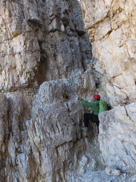 Gro&szlig;e Zinne-Normalweg: Herbert zwischen 2. und 3. Scharte (21. Sept.)
