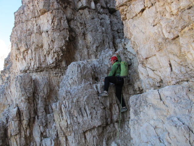 Gro&szlig;e Zinne-Normalweg: Herbert zwischen 2. und 3. Scharte (21. Sept.)