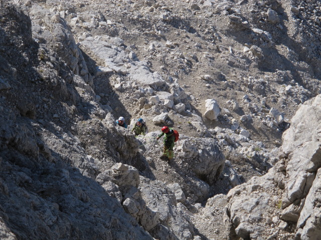Gro&szlig;e Zinne-Normalweg: vor der Schl&uuml;sselstelle (21. Sept.)