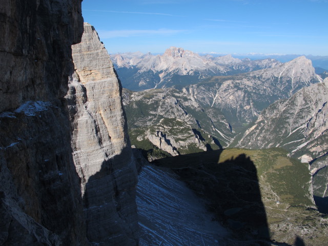 vom oberen Gro&szlig;e Zinne-Terrassenband Richtung Westen (21. Sept.)