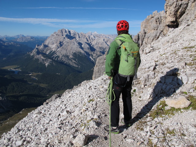 Gro&szlig;e Zinne-Normalweg: Herbert am oberen Terrassenband (21. Sept.)