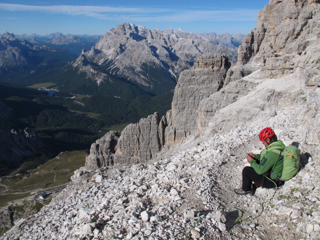 Gro&szlig;e Zinne-Normalweg: Herbert am oberen Terrassenband (21. Sept.)