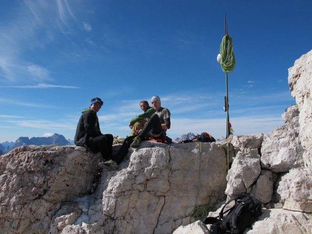 Herbert, Hannes und Kilian auf der Gro&szlig;en Zinne, 2.999 m (21. Sept.)