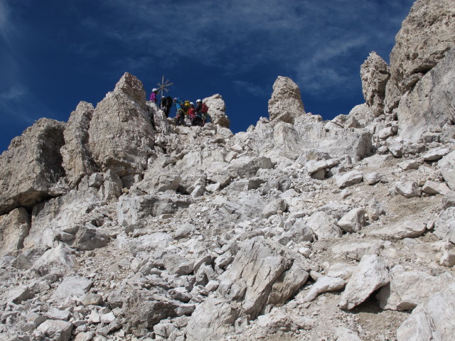 Gro&szlig;e Zinne-Normalweg: zwischen Gro&szlig;er Zinne und oberem Terrassenband (21. Sept.)