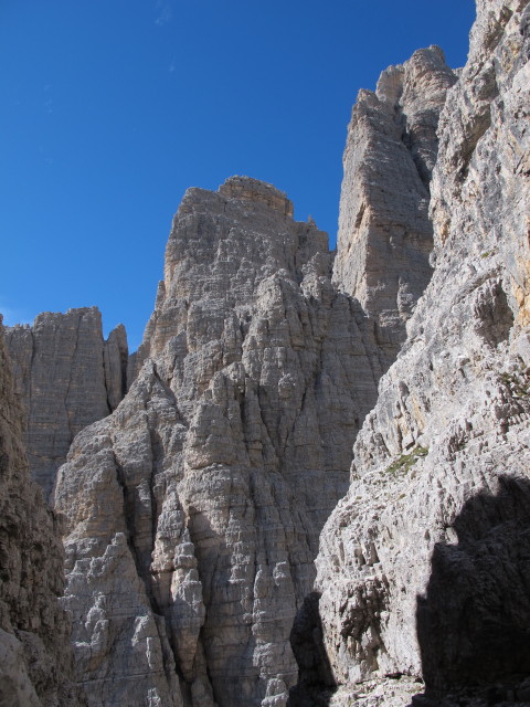 Westliche Zinne vom Gro&szlig;e Zinne-Normalweg aus (21. Sept.)