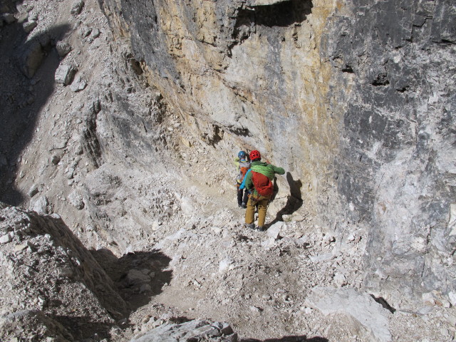Gro&szlig;e Zinne-Normalweg: zwischen unterem Terrassenband und Gro&szlig;er Zinnenscharte (21. Sept.)