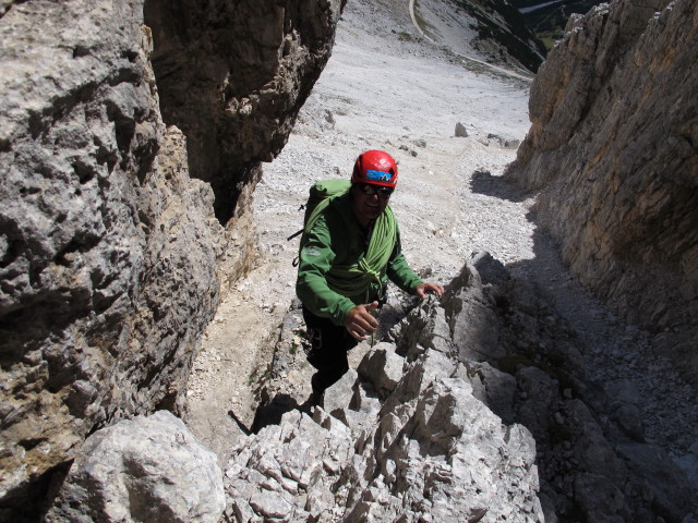 Herbert zwischen Gro&szlig;er Zinnenscharte und Rifugio Auronzo (21. Sept.)
