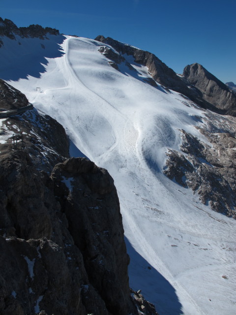 Ghiacciaio della Marmolada vom Museo Italiano Guerra aus
