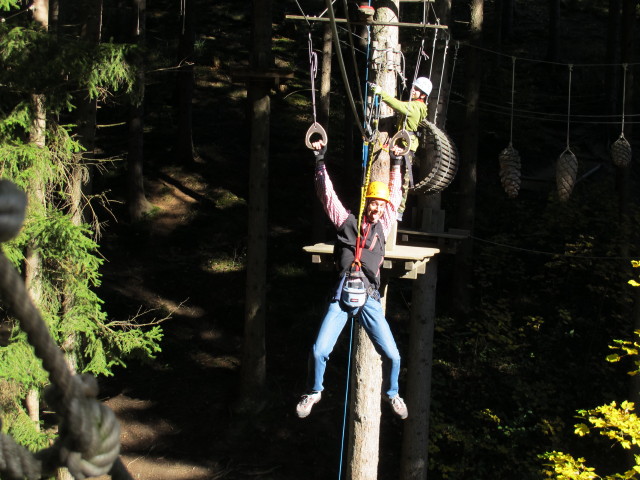 Florian im Parcours 'Schwarzspecht' im Kletterwald Buchenberg