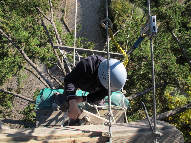 Walter im Parcours 'Eichelh&auml;her' im Kletterwald Buchenberg