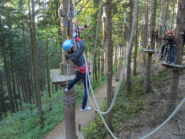 Diana und Florian im Parcours 'Baummarder' im Kletterwald Buchenberg