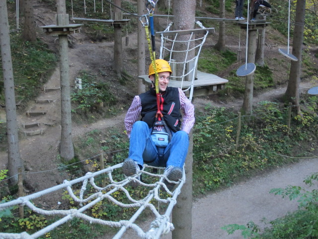 Florian im Parcours 'Baummarder' im Kletterwald Buchenberg
