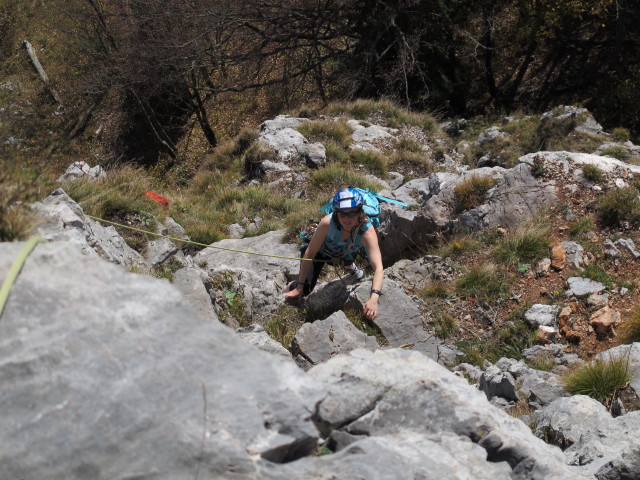 'H&uuml;hnerleiter': Irene in der 3. Seill&auml;nge