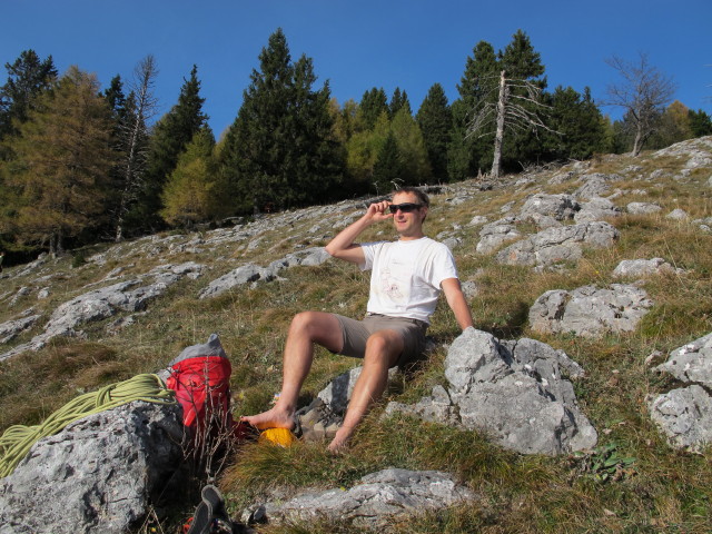 'H&uuml;hnerleiter': Ich beim Ausstieg