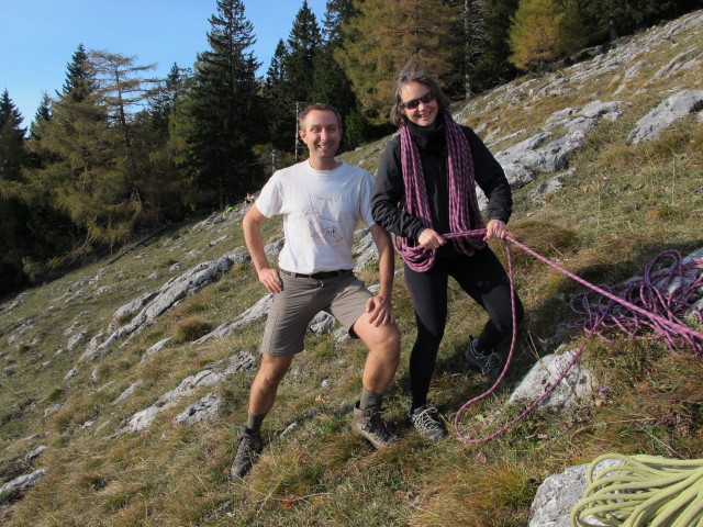 'H&uuml;hnerleiter': Ich und Irene beim Ausstieg
