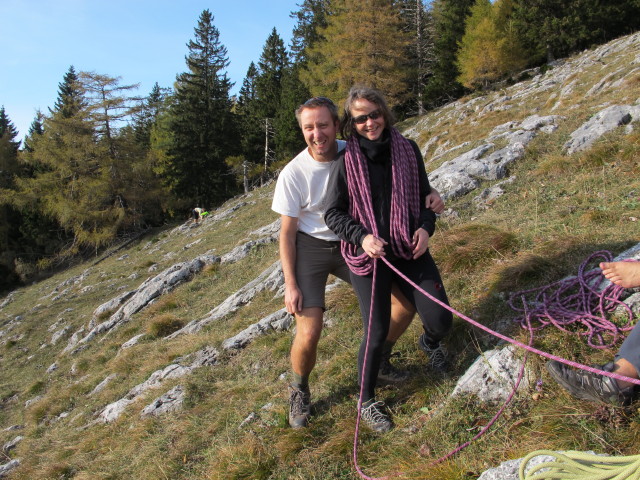 'H&uuml;hnerleiter': Ich und Irene beim Ausstieg
