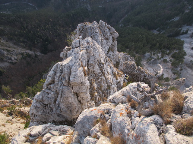 Stadelwandgrat: Christiane in der 10. Seillänge