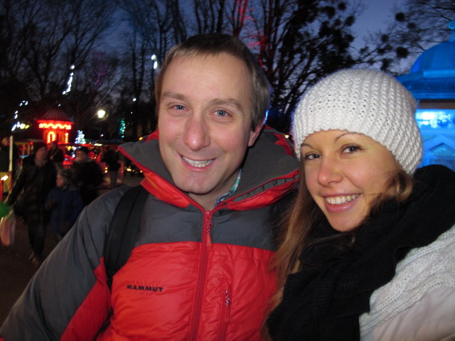Ich und Daniela am Weihnachtsmarkt im T&uuml;rkenschanzpark