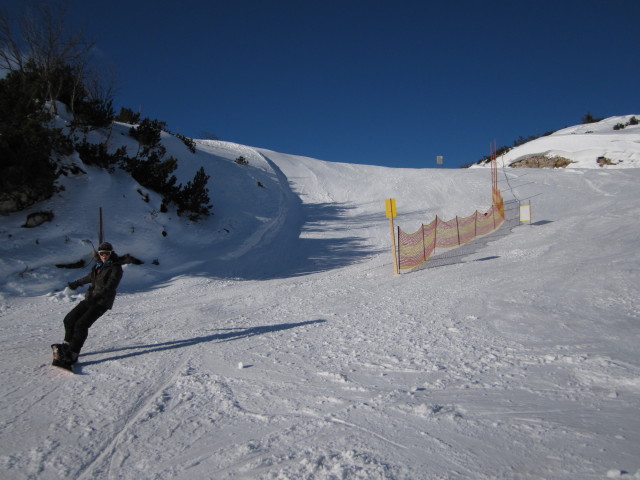 Hannelore auf der Kreuzung der Pisten 'Gsoll Panorama' und 'Gruber Familie'